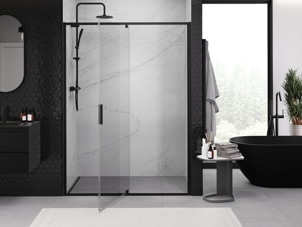 Mexen Exo, usa cu 1 canat pentru deschidere 130x200 cm, sticla transparenta 6 mm, profil negru, 819-130-000-70-00