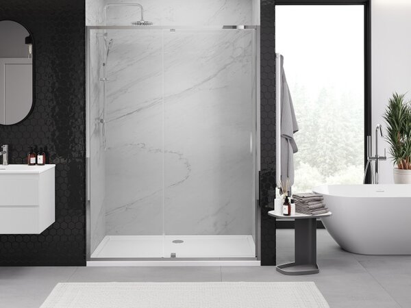 Mexen Exo, usa cu 1 canat pentru deschidere 135x200 cm, sticla transparenta 6 mm, profil cromat, 819-135-000-01-00