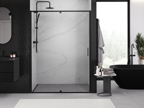 Mexen Exo, usa cu 1 canat pentru deschidere 130x200 cm, sticla transparenta 6 mm, profil negru, 819-130-000-70-00