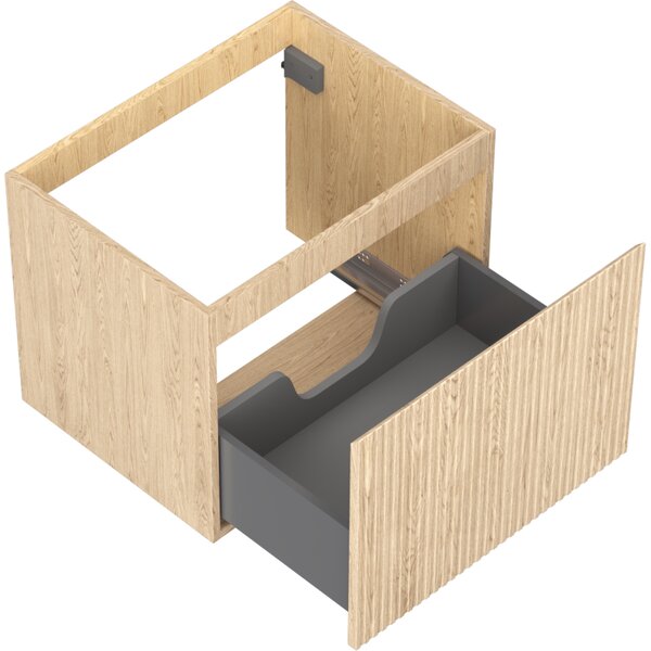 Mexen Rivel, mobilier baie 60 cm, 1 sertar, canelat, stejar, 91A20-06047-1-BF81