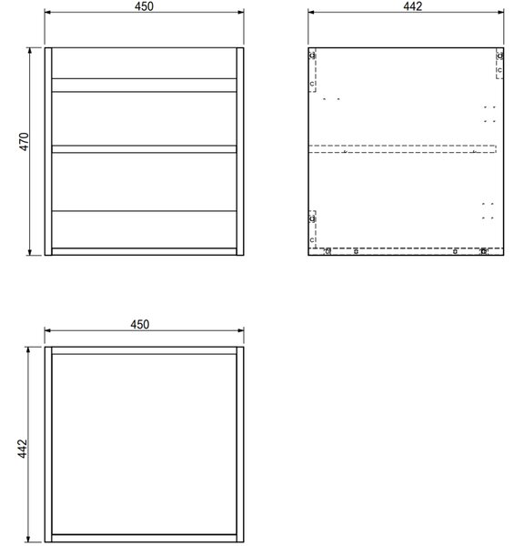 Mexen Rivel, mobilier baie 45 cm, 1 ușă, canelat, nuc, 91A21-04547-1-BF86