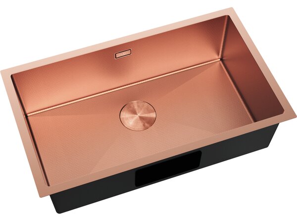 Chiuvetă Mexen Trixo, din oțel inoxidabil cu 1 cuvă, 750 x 440 mm, cupru periat, model fagure, 6415751000-65HC