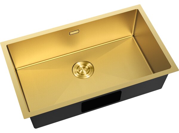 Chiuvetă Mexen Trixo, din oțel inoxidabil cu 1 cuvă, 750 x 440 mm, auriu periat, model fagure, 6415751000-55HC