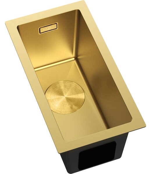 Chiuvetă Mexen Trixo din oțel inoxidabil cu 1 compartiment, 230 x 440 mm, auriu periat, 6411221000-55