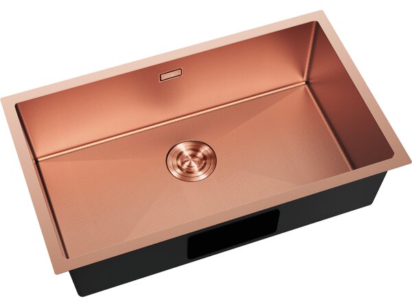 Chiuvetă Mexen Trixo, din oțel inoxidabil cu 1 cuvă, 750 x 440 mm, cupru periat, model fagure, 6415751000-65HC