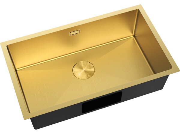 Chiuvetă Mexen Trixo, din oțel inoxidabil cu 1 cuvă, 750 x 440 mm, auriu periat, model fagure, 6415751000-55HC