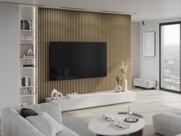 Mexen Lam-B, lamele acustice de perete 275 × 30 cm, placă HDF 4 mm, furnir tehnic, lemn de nuc, S100-275307-3015-015