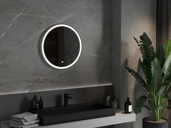 Mexen Gobi, oglinda LED rotunda pentru baie cu iluminare din spate 60 cm, 6000K, anti-aburire, 9801-060-060-611-00