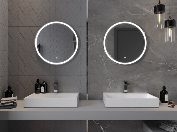 Mexen Gobi, oglinda LED rotunda pentru baie cu iluminare din spate 60 cm, 6000K, anti-aburire, 9801-060-060-611-00