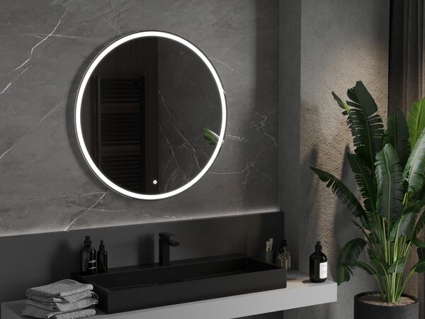 Mexen Gobi, oglinda LED rotunda pentru baie cu iluminare din spate 90 cm, 6000K, anti-aburire, 9801-090-090-611-00
