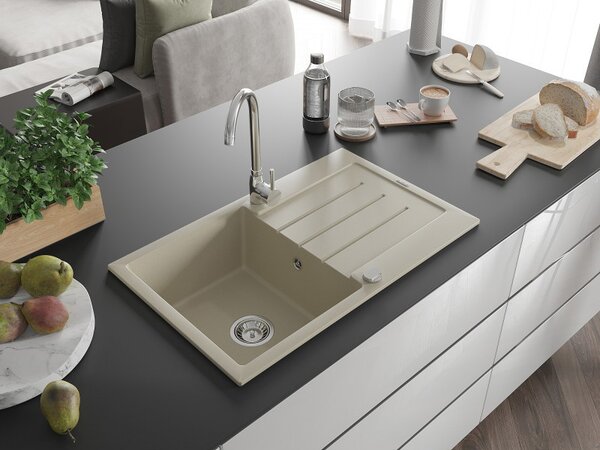 Mexen Bruno - chiuveta granit 79,5x49,5cm, 1 camera, bej, 6513791010-69