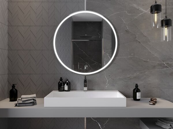Mexen Gobi, oglinda LED rotunda pentru baie cu iluminare din spate 90 cm, 6000K, anti-aburire, 9801-090-090-611-00