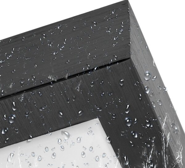 Plafoniera Solen, 2 x E27, 40W, senzor miscare, timp de iluminare reglabil, 27x27x9 cm, IP44, negru