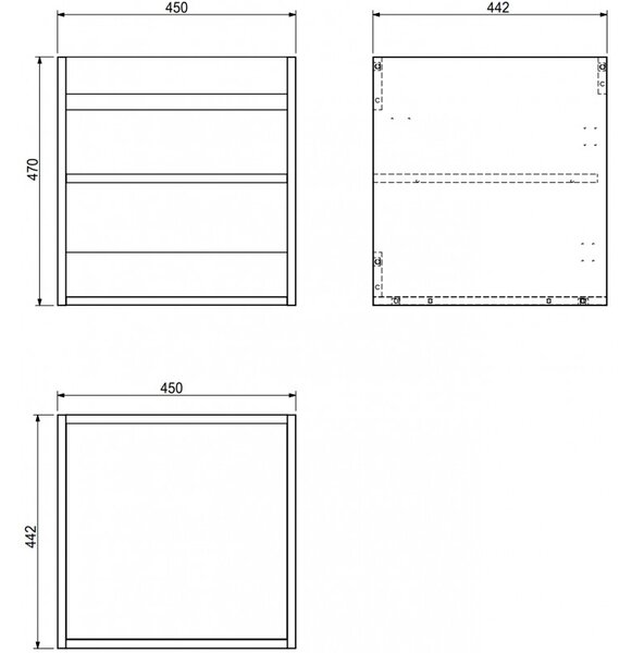 Mexen Box-A, dulap suspendat 45 cm, grafit mat, 91AX1-0450-470-1-66