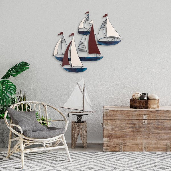 Decoratiune de perete Metal Kadirga, Multicolor, 73x88 cm