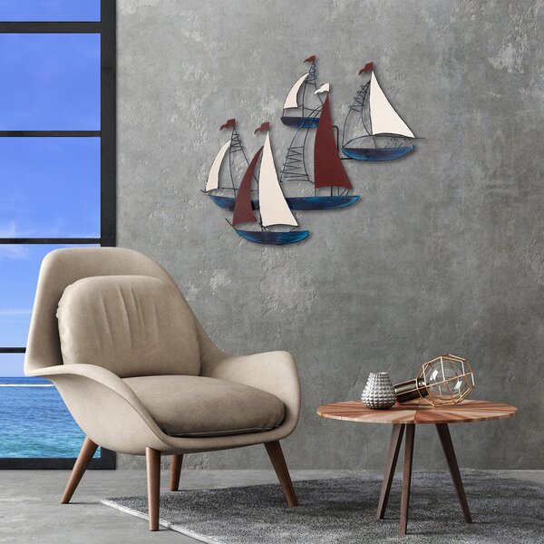 Decoratiune de perete Metal Kadirga, Multicolor, 73x88 cm