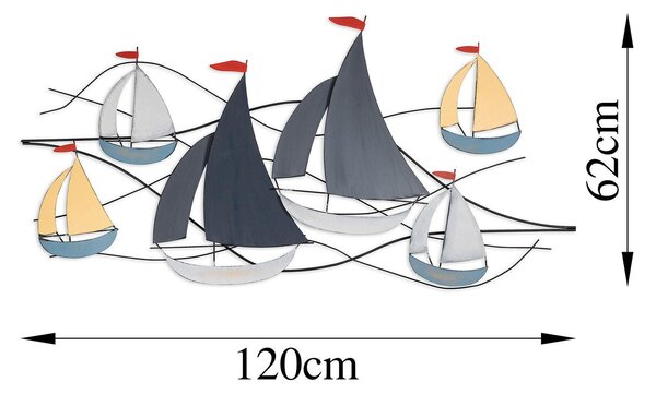 Decoratiune de perete Metal Hizir, Multicolor, 60x123 cm