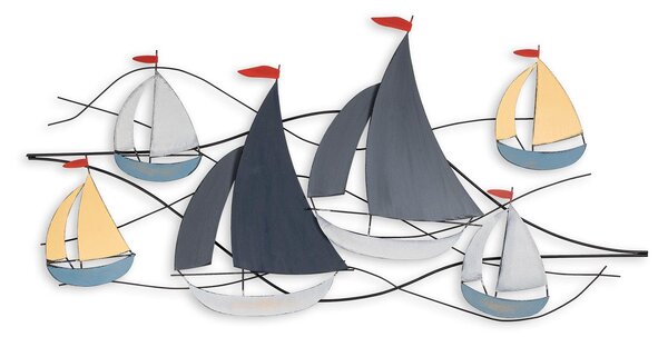 Decoratiune de perete Metal Hizir, Multicolor, 60x123 cm