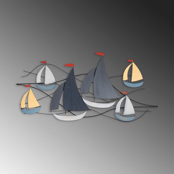 Decoratiune de perete Metal Hizir, Multicolor, 60x123 cm