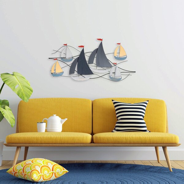Decoratiune de perete Metal Hizir, Multicolor, 60x123 cm