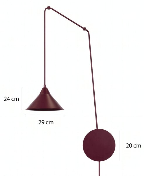 Emibig Abramo lampă suspendată 1x15 W burgundia 1787/1