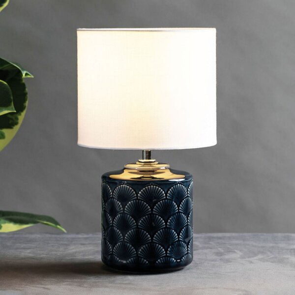 Pauleen Glowing Midnight lampă masă alb/albastru, Albastru, Camera de zi / sufragerie, Ceramică, Modern