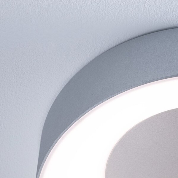 Paulmann HomeSpa Casca plafonieră LED Ø40cm, alb/aluminiu, IP44, reglabil, Metalic, Baie, Metal, Modern