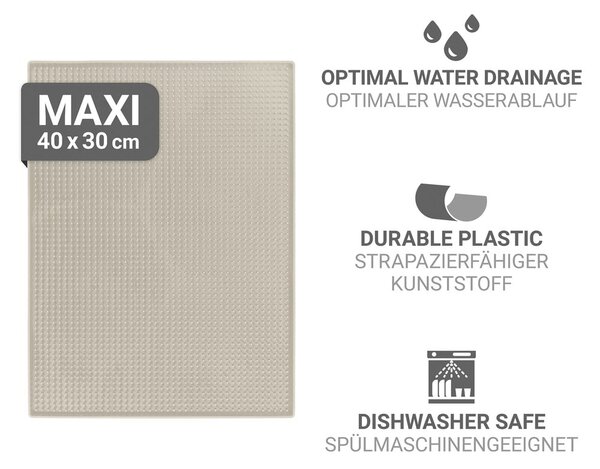 Scurgător de vase bej din cauciuc 40x30 cm Maxi – Wenko