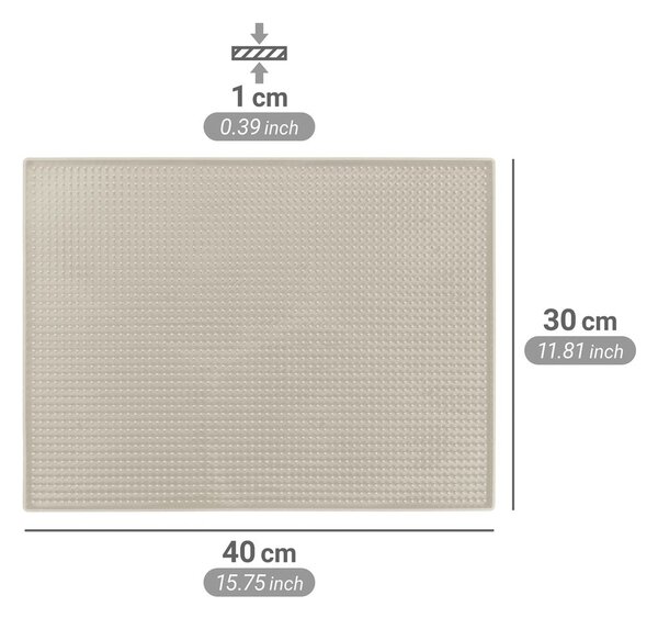 Scurgător de vase bej din cauciuc 40x30 cm Maxi – Wenko