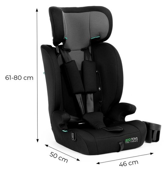 Scaun auto reglabil pentru copii cu înălțimea între 76 și 150 cm, cu suport pentru pahar