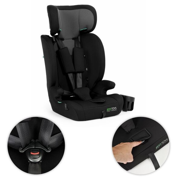 Scaun auto reglabil pentru copii cu înălțimea între 76 și 150 cm, cu suport pentru pahar