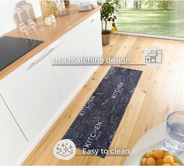 Covor negru de tip traversă 50x150 cm Wild Kitchen Board – Hanse Home