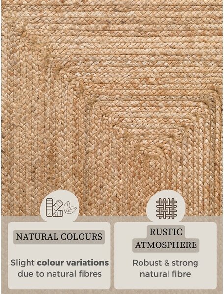Covor tip traversă în culoare naturală reversibil/țesut manual din iută 80x200 cm Juno – Hanse Home