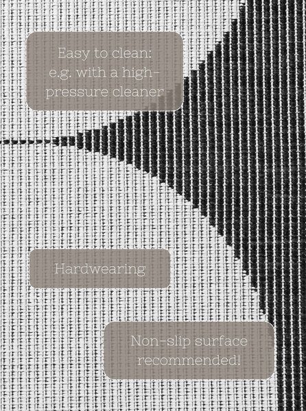 Covor tip traversă pentru interior și exterior alb-negru 80x250 cm Duet Bowen – NORTHRUGS