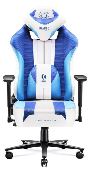 Scaun gaming Diablo X-Player 2.0 din material Normal Size Frost White / alb Diablochairs