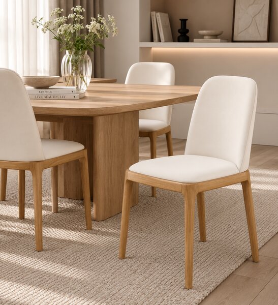 Scaun dining Selene OAK & Cream piele ecologică
