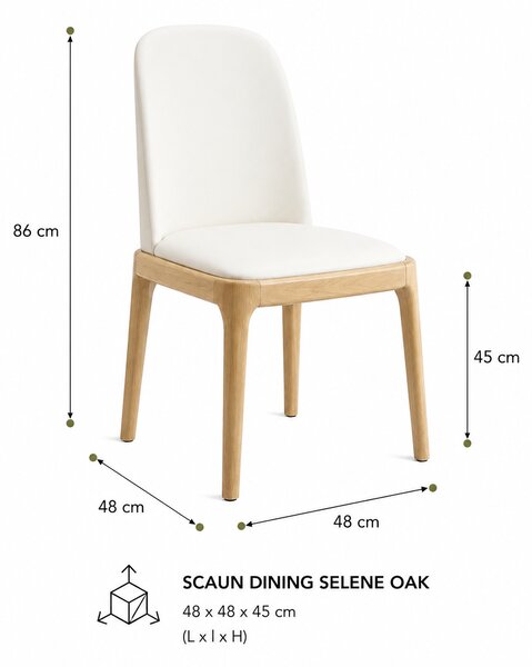 Scaun dining Selene OAK & Cream piele ecologică