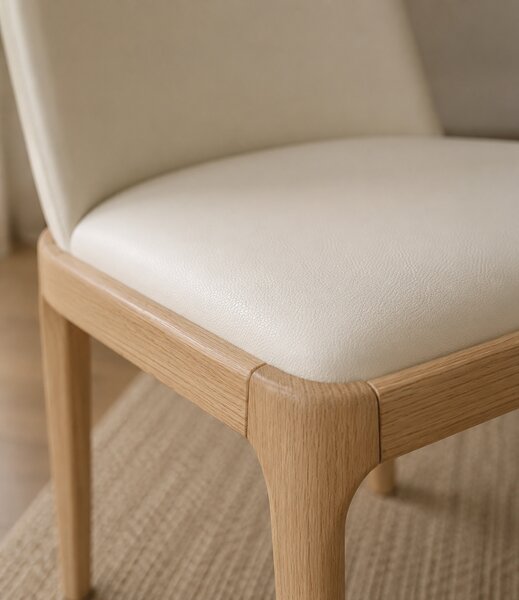 Scaun dining Selene OAK & Cream piele ecologică