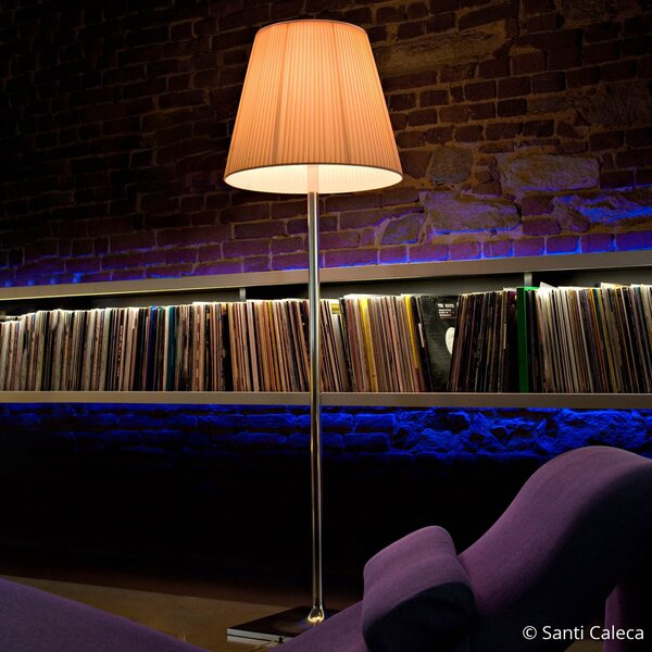FLOS KTribe F2 lampadar cu abajur textil, bej, reglabil, Metalic, Camera de zi / sufragerie, Țesătură / Textil, Design