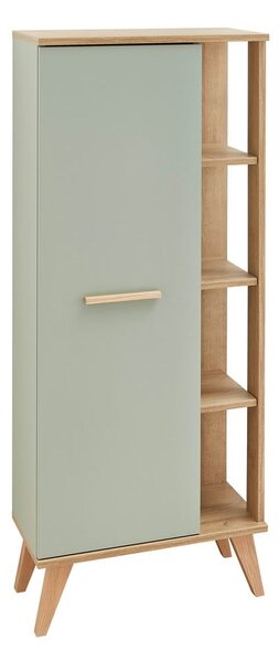 Dulap de baie verde cu aspect de lemn de stejar 51x128 cm Set 923 - Pelipal