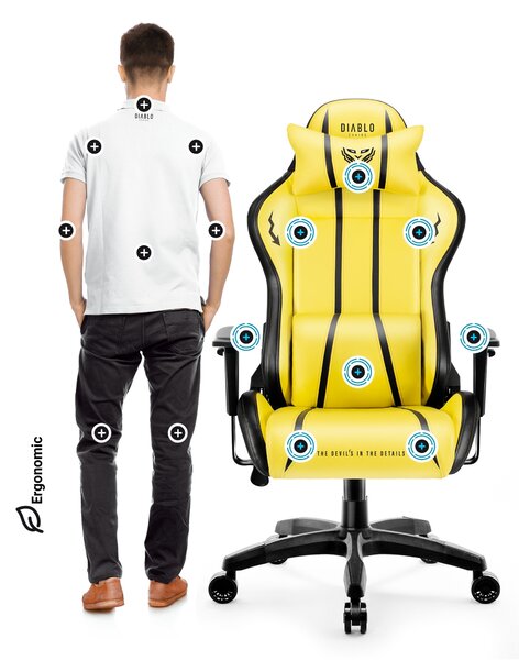 Scaun gaming Diablo X-One 2.0 Normal Size: Electric Yellow / galben