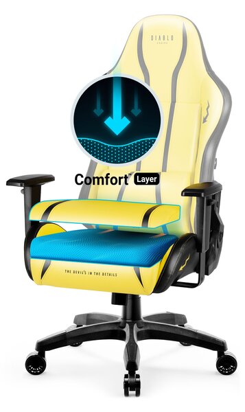 Scaun gaming Diablo X-One 2.0 Normal Size: Electric Yellow / galben