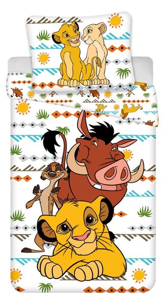 Lenjerie de pat pentru copii din bumbac pentru pat de o persoană 140x200 cm Lion King Africa – Jerry Fabrics