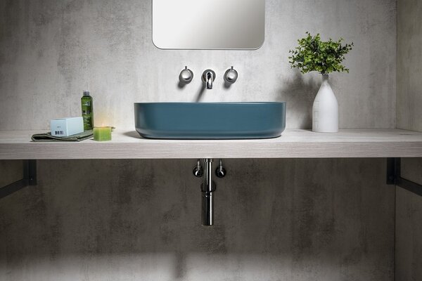 Sapho Sapho, chiuveta ceramica blat INFINITY OVAL, 55x36 cm, verde petrol mat, 10NF65055-2P