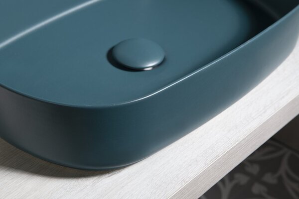 Sapho Sapho, chiuveta ceramica blat INFINITY OVAL, 55x36 cm, verde petrol mat, 10NF65055-2P