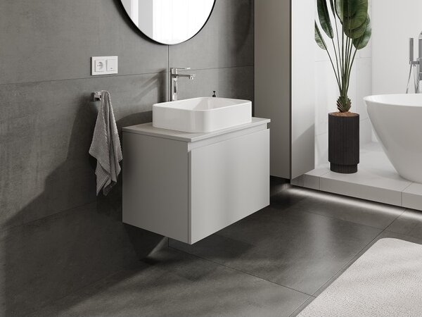 Mexen Orio, mobilier de baie 70 cm cu blat, 1 sertar, gri mat, 91A10-07047-1-BFC62