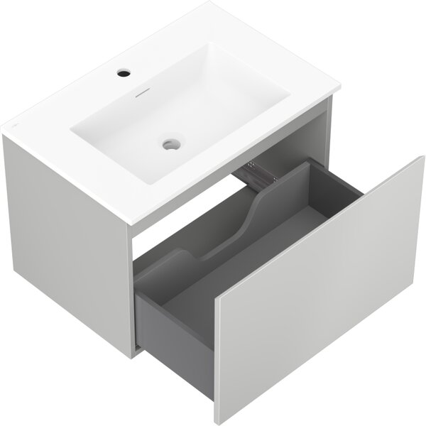 Mexen Orio, mobilier baie 70 cm cu lavoar Otis, 1 sertar, gri mat/alb mat, 91A10-07047-1-BF62-W18M01
