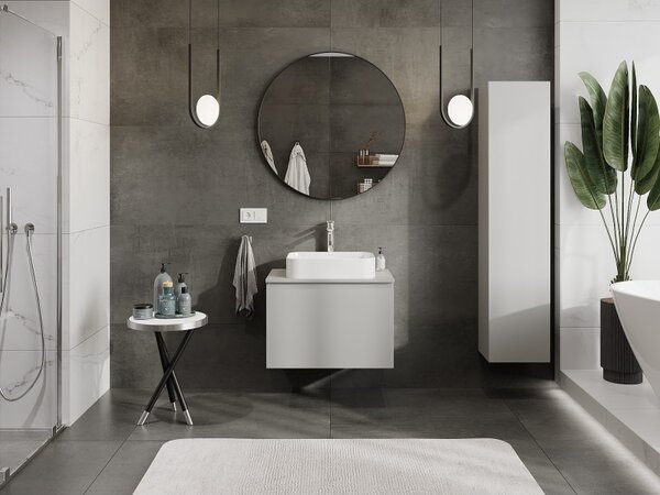 Mexen Orio, mobilier de baie 70 cm cu blat, 1 sertar, gri mat, 91A10-07047-1-BFC62