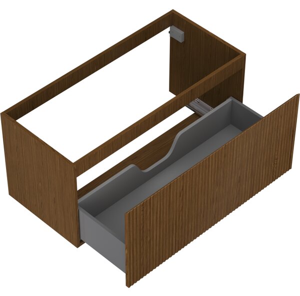 Mexen Rivel, mobilier baie 100 cm, 1 sertar, canelat, nuc, 91A20-10047-1-BF86