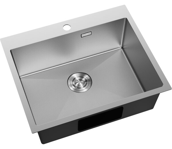 Chiuvetă Mexen Solix, din oțel inoxidabil cu 1 compartiment, 600 x 500 mm, oțel periat, model fagure, 6408601000-01HC